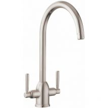 Rangemaster - Modern Parma Kitchen Sink Dual Lever Mono Modern Mixer Tap Swivel Spout Brushed