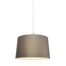 Qazqa - Modern Pendant Light White with 45 cm Taupe Lampshade - Combi 1