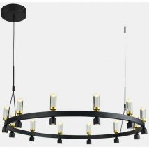 Italux Almelo - Modern LED Hanging Pendant Black, Gold, Warm White 3000K 3103lm