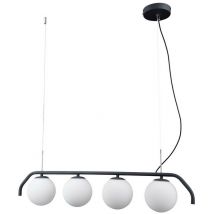 Carimi - Modern Hanging Pendant Satin Black 4 Light with White Shade, G9 - Italux
