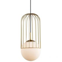 Italux - Matty - Modern Hanging Pendant Golden 1 Light with Gold, White Shade, E27