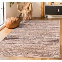 Lord Of Rugs - Modern Poly Blizzard Abstract Stripes Ivory Rug Floor Mat Carpet Small 80 x 150 cm (2'6'x5'0')