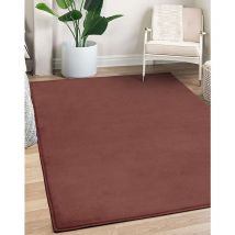 Lord Of Rugs - Modern Poly Moda Plain Rug Chocolate Small Carpet Mat 80 x 150 cm (2'6'x5'0')