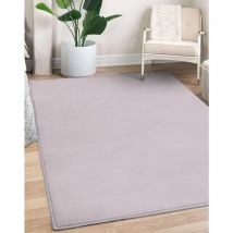 Modern Poly Moda Plain Rug Silver Light Grey Small Carpet 80 x 150 cm (2'6'x5'0')