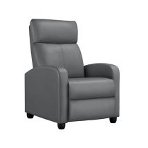 Yaheetech - Leather Recliner Chair Adjustable Reclining Sofa - Gray