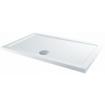 Hydrolux - Modern Rectangular Shower Tray 1600x700mm Low Profile Lightweight White Waste