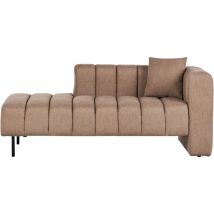 Modern Right Hand Chaise Lounge Fabric Upholstery Black Legs Additional Cushion Light Brown Lannils