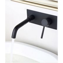 Lookshop - Modern Single Handle Wall Mounted Lavatory Faucet in Solid Black