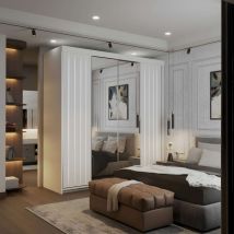 Sliding Wardrobes 4u - Modern Sliding Wardrobe in 150cm & 200cm with Full-Length Mirror - White200cm