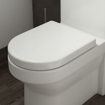 Affine - Modern Soft Close Toilet wc Seat Wrap Around Design White Gloss Top Fix - White