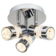 Happy Homewares - Modern Spot led Bathroom Chrome Ceiling Light Fitting with Bubble Acrylic Heads by Chrome