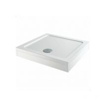 Hydrolux - Modern Square Shower Tray 760 x 760mm Easy Plumb Slimline Lightweight White