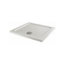 Hydrolux - Modern Square Shower Tray 760 x 760mm Low Profile Slimline Lightweight White