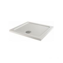 Aquari - Modern Square Shower Tray 800 x 800mm Low Profile Slimline Lightweight White - White