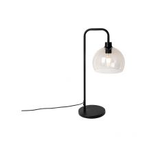 Modern Table Lamp Black with Smoke Lampshade - Maly