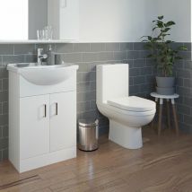 Essence - Modern Toilet Sink Basin Cloakroom Ceramic Gloss Vanity Unit Bathroom Suite