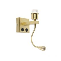 Qazqa - Modern wall lamp gold with flex arm - Brescia Combi - Gold/Messing