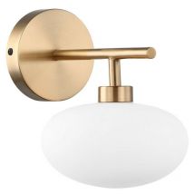 Fiorenzo - Modern Wall Lamp Brass 1 Light with White Shade, G9 - Italux