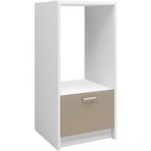 Moderna - Meuble bas pour réfrigérateur onelia 60 cm mélaminé 25mm argile, 1 caisson 1 tiroir
