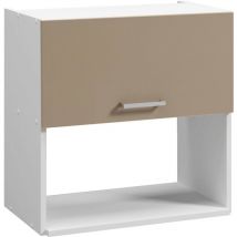 MODERNA Meuble haut ONELIA, mélaminé ARGILE 16mm, L60 cm, 1 abattant + 1 niche four