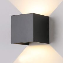Shmshng - Moderne 12W LED-Wandleuchte, 3000K, einstellbarer Abstrahlwinkel, wasserdicht, IP65, Aluminiummontage, LED-Wandlampe für Flur, Wohnzimmer,