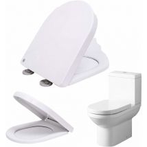 Dayplus - Moderne Abattant wc, abattant wc en forme de d, abattant wc avec abaissement automatique, fonction de déverrouillage rapide, abattant wc