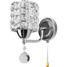 Stoex - Applique Murale D'Intérieur Moderne Lampe Murale En Cristal Applique Murale Cylindrique Créative Pour Salon, Chambre à Coucher, Argent
