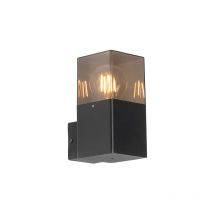 Moderne Außenwandleuchte schwarz IP44 mit Rauchglaseffekt - Dänemark