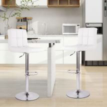 Moderne Barhocker 2er-set Mit Rückenlehne & Fußstütze – Höhenverstellbar, Geeignet Für Kücheninseln & Bartresen,weiß