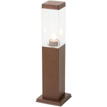 Moderner Außenlaternenpfahl rostbraun 45 cm - Malios