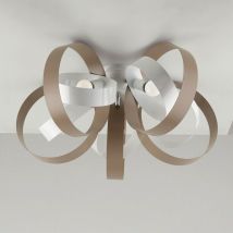 Moderne Deckenlampe aus Eisen mit fünf Lichtern Tortora White 58x h26 cm