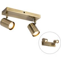 Moderne Deckenleuchte Bronze 2-flammig verstellbar rechteckig - Jeana
