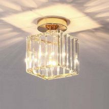 Moderne Deckenleuchte, Kronleuchter aus Kristall und Metall, Lampenschirm, LED-Pendelleuchte, Beleuchtung, E27, quadratische Deckenleuchte für