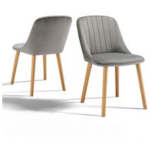 Goeurvant - Moderne Esszimmerstühle mit dicker Sitzpolsterung, ergonomischer Rückenlehne und Holzbeinen, Stil und Komfort in einem - 2er Set