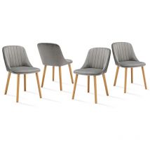 Goeurvant - Moderne Esszimmerstühle mit dicker Sitzpolsterung, ergonomischer Rückenlehne und Holzbeinen, Stil und Komfort in einem - 4er Set