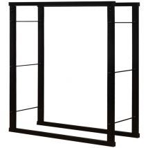 V2aox - Moderne Étagère en Bois de Cheminée bois de Chauffage 100 x 100 cm Noir