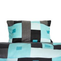 Moderne Fleece Bettwäsche - Stillvolles Design in Türkis, Schwarz, Grau aus 100% Polyester 135x200 cm