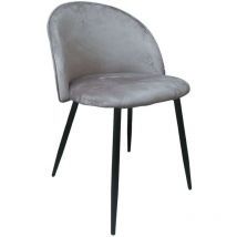 Moderne graue Stoffstuhl mit schwarzen Metallbeinen 78x47x57 cm