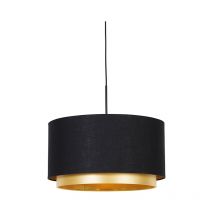 Modern Pendant Light Black with Gold 47 cm Duo Shade - Combi