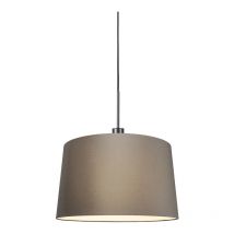 Moderne Hängelampe Schwarz Mit Schirm 45 Cm Taupe - Combi 1