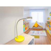 Moderne Kinder Schreibtischleuchte Sonnengelb-Grau mit Flexarm, Höhe 43cm