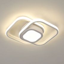 Comely - Moderne LED-Deckenleuchte 32W mit doppeltem Quadrat, für Wohnzimmer, Schlafzimmer, Küche, Flur - Weiß - Neutrales Licht 4000K - 12 cm Sumpf