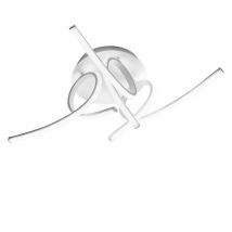 Gea Luce - Moderne LED-Deckenleuchte Tosca 45W 2500lm warmes Licht 4000K, satiniertes weißes Aluminium, opaler Diffusor, IP20, künstlerisches Design