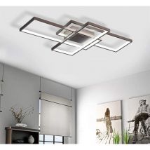 Ganeed - Lámpara de Techo led, Plafon led de Techo Moderna de 75W, Luzde Techo led Negra Acrílica de Aluminio de 3 Cuadrados, Montaje Empotrado para