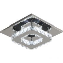 Goeco - Plafonnier led en cristal Lampe de plafond moderne 12W 6500K Plafonnier Carré Moderne Lustre led pour Salle de Bain Cuisine Chambre, Dia 20 cm