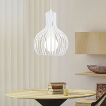 Moderne Lustre Supsension Industrielle E27 Blanc Plafonnier Luminaire pour Chambre Salon