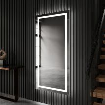 Foram - Moderne Miroir Avec Led Illumination Salle De Bain 80x110 Cm Sur Mesure Led Lumineux Miroir Avec Éclairage Intégré Blanc Froid 7000k Pio015 - 