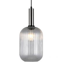 Antiola - Modernes hängendes hängendes Satin Nickel 1 Licht mit klarem Schatten, E27 - Italux