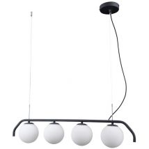 Carimi - Moderner hängender Anhänger Satin Black 4 Light mit weißem Farbton, G9 - Italux