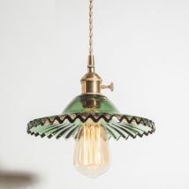 Wottes - Industrielle Vintage Pendelleuchte Retro Glas Hängeleuchte Lampenschirm Kreative Deckenleuchte Grün